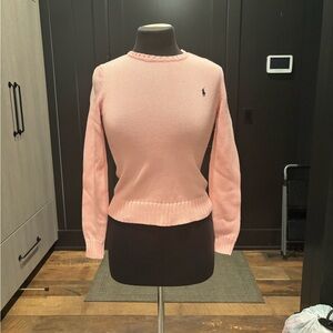 Ralph Lauren Sport Pink Cotton Knit Sweater XS | Button Shoulder | NWT
